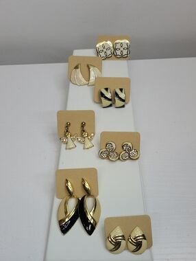 Gold and Black Mixed Metal Earrings